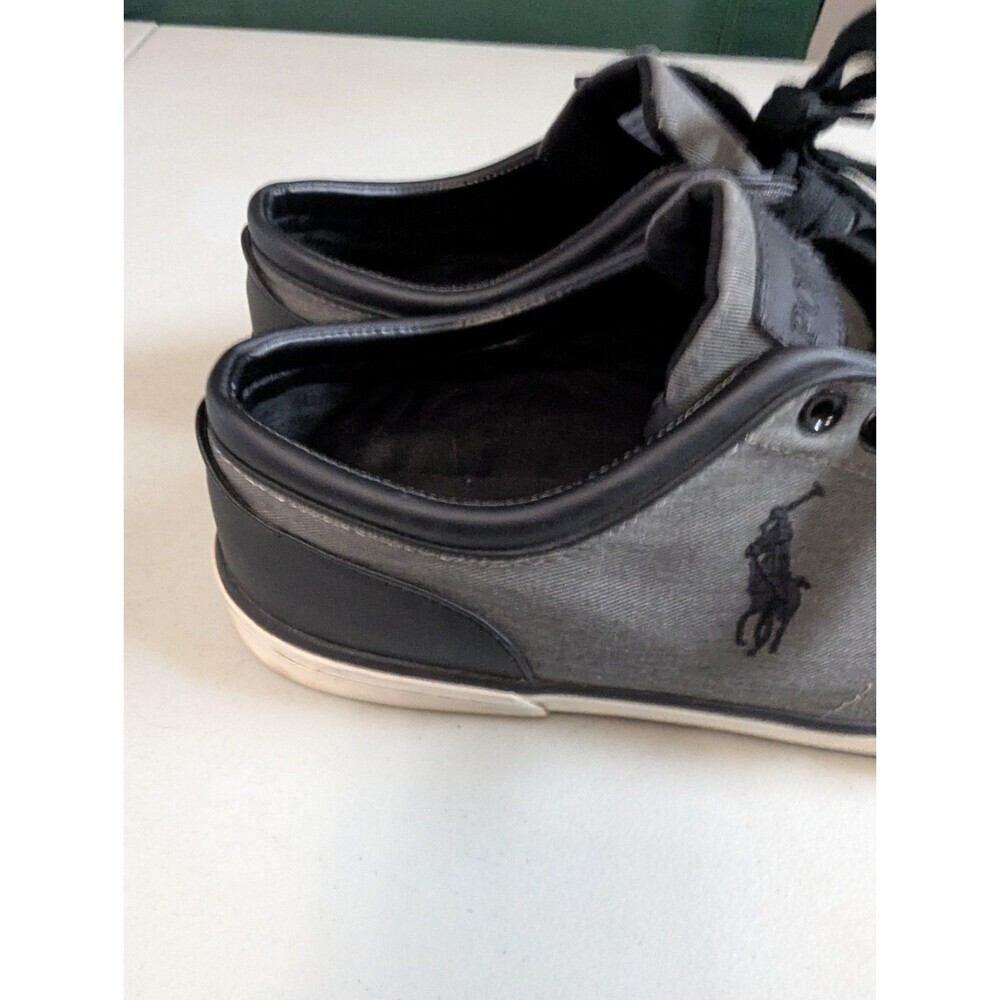 Polo Ralph Lauren Faxon Low Men's Gray Canvas Lace-Up Sneakers Size 10.5 D - Picture 6 of 12